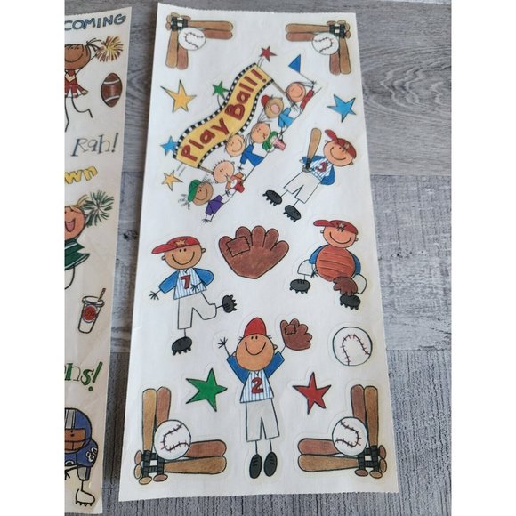 Jumbo Sticker Sheet - MAMBI Sports Football Baseball Cheerleaders NEW Retired 39 - Picture 4 of 5